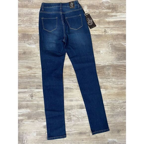 BOB Skinny Fit Jeans Stretch High Rise Distressed Women’s Sz 7/8 - Picture 6 of 7